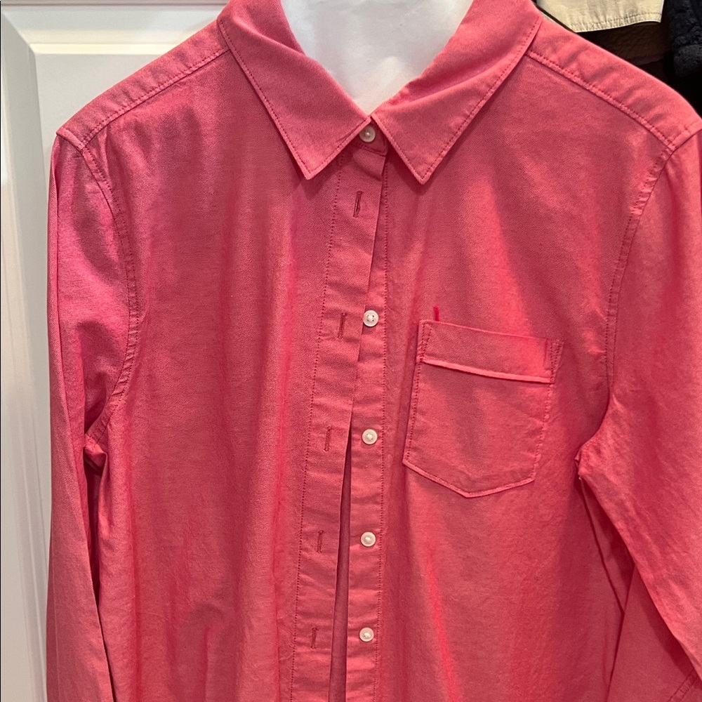 Womans  cotton Pink Button-Up Shirt